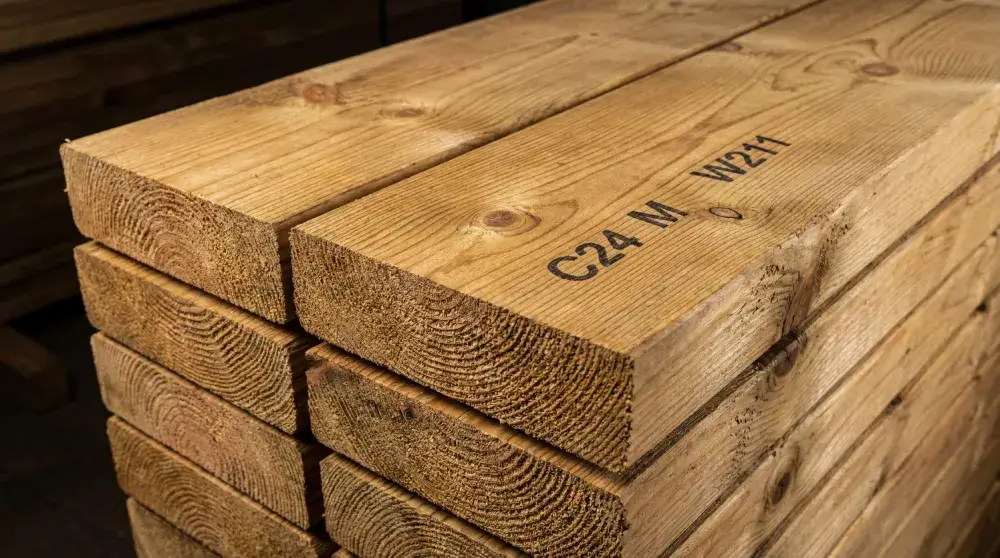 New 7x2 C24 Timber neatly stacked