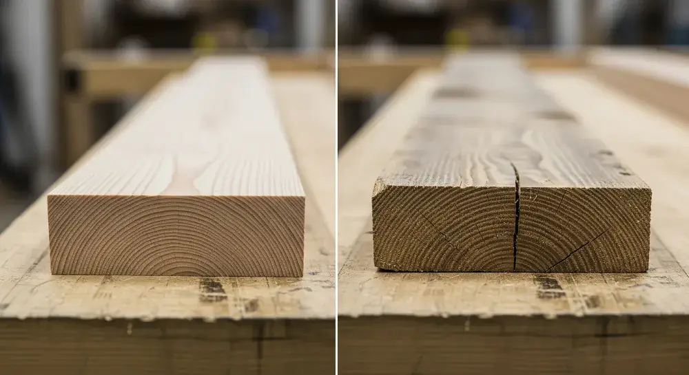 Regularised vs Sawn Carcassing Side by Side